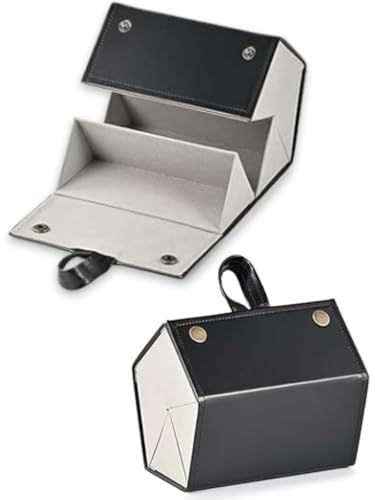 Estojo Porta Óculos Dobrável 5 Compartimentos – Couro Sintético com Alça para Pendurar, Proteção e Organização para Óculos de Sol e Grau, Ideal para Casa e Viagem