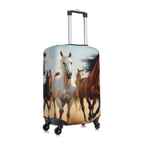 Travel Luggage Suitcase Protector Zipper Baggage Protector for 19-32 inch Suitcase, Anti-Scratch Luggage Case Protective Cover, Horses Wild Animal3