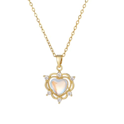 Collier diamant en cœur en cuivre de luxe léger pour femme élégante