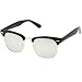 zeroUV - Premium Half Frame Horn Rimmed Sunglasses with Metal Rivets (Flash Mirror Series | Shiny-Black-Silver / Mirror)