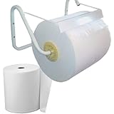 portarotolo guzzini grigio MADE IN ITALY-BY TECNOKIT Tecnokit Porta bobina Carta a Muro con rotolo omaggio, per bobine da cm 29,Bianco, Porta rotolo industriale, cm 40x20x23h, Dispenser Bobina a Muro,minuteria per Utilizzo e Montaggio inclusa (Bianco)