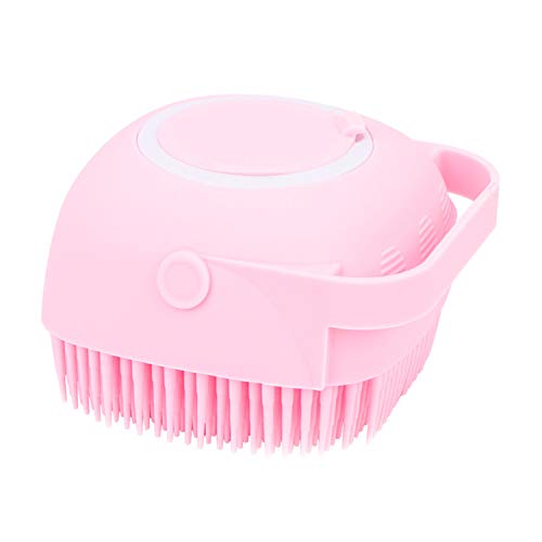 mewmewcat Escova de banho corporal com dispensador de xampu para mulheres. Cerdas de silicone macio,