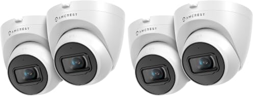Image of Amcrest 4-Pack UltraHD 4K (8MP) Outdoor Security IP Turret PoE Camera, 3840x2160, 98ft NightVision, 125 FOV, IP67, MicroSD Recording (256GB), White (2PACK-IP8M-T2599EW-AI-V3)
