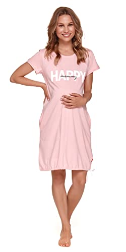 dn-nightwear Camisón de maternidad para mujer, hospital, camisón de lactancia, camisón de nacimiento, para embarazo y maternidad, Rosa., S Cover