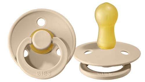 Image of BIBS Pacifiers Colour Collection | Natural Rubber Baby Pacifier | Set of 2 BPA-Free Soothers | Made in Denmark | 18+ Months (Pack of 2) | Vanilla