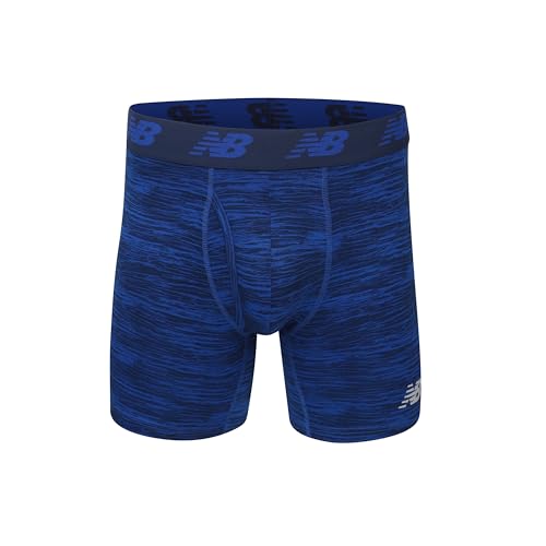 Image of New Balance Men's Performance Boxer Briefs with Fly, Breathable Stretch Underwear, Moisture Wicking, Soft Waistband (3 Pack)