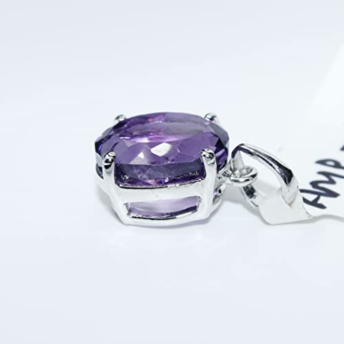 Pendentif améthyste violette en argent 925, cadeau de Noël idéal