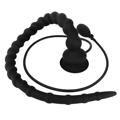 TaRiss's インフレート式アナルプラグ ネジ山形 シリコン ブラック - 画像1