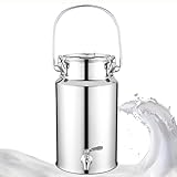 ★Bidon Inox Avec Robinet : Disponibles en capacités de 3/5/10/15 litres, nos cuves sont équipées d'un robinet en acier inoxydable très pratique. seau alimentaire inox Pour transporter le lait, il suffit d'ouvrir le robinet pour distribuer facilement le liquide.