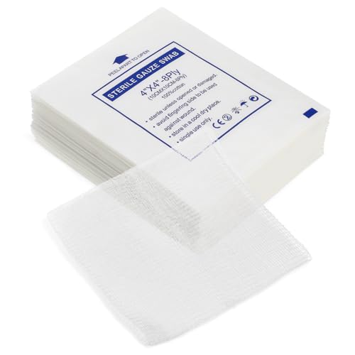 ARTSEWPLY 50 Szt. Szt Nieprzywierające Jałowe Gaziki Oddychające Chłonne Bawełniane Indywidualnie Pakowane Do Opatrywania Ran i Oparzeń