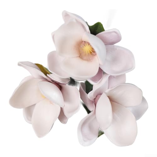 Shophubio Artificial Magnolia Bouquet with Lifelike Petals and Natural Color Gradient – Foam & For EVA Floral Decor for Home, Weddings and Styling, 33 cm Tall(Purple)