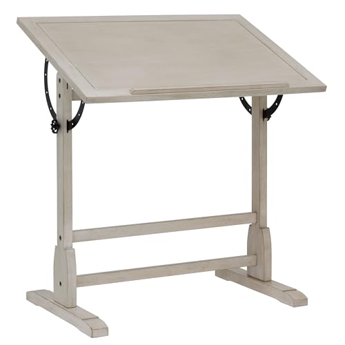 Studio Designs Vintage-Zeichentisch mit Bleistiftleiste, 91,4 x 61 cm (B x T), Küstenweiß gekalkt,...