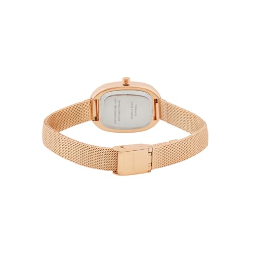 Image of Joker & Witch Enola Brown Small Oval Dial Rose Gold Mesh Strap Women's Watch