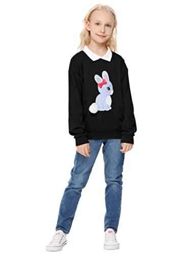 Kukume Girls Teens Oversize Clothes Long Sleeve Top Sweashirt Kawaii Cotton Pullover Hoodies With Pocket Black #TOP3