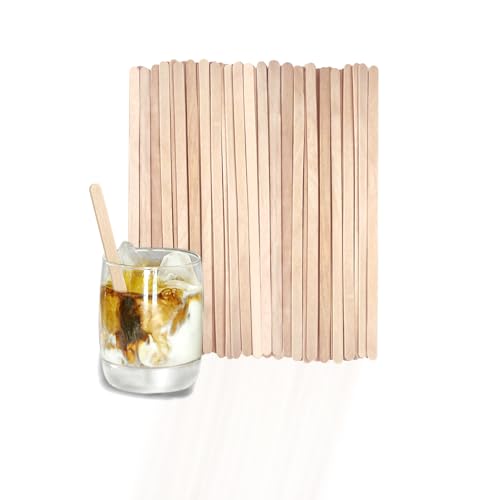 KTOJOY 110 Pack Birch Wood Coffee Stirrers, 7.5 Inch Sturdy