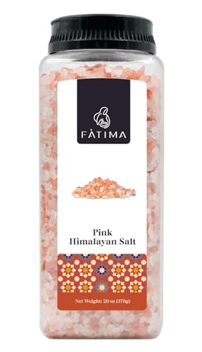 Fàtima Pink Himalayan Salt | 100% Pure & Mineral-Rich Coarse Himalayan Pink Salt Crystals | Natural, Non-GMO, Kosher Fine Grain for Grinder Refill, Cooking, Seasoning & Table Use | 20 Oz