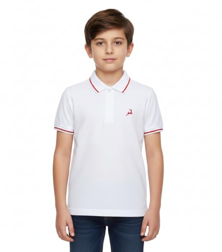 Image of Cloth Theory Boys Cotton Polo T-Shirt for Kids Regular Fit Half Sleeve Casual Summer Polo Neck T-Shirt