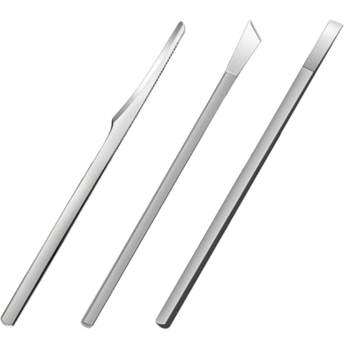 NUOBESTY Juego de 3 Cuchillas para Pedicura 16 CM Acero Inoxidable Kit para Uñas Encarnadas y Removedor de Piel Muerta Herramienta Profesional para Cuidado de Pies