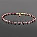 CRYSTALINES Natural Ruby Gemstone Cluster Anklet, Handmade Bohemian Ankle Bracelet, Real Crystals Rosary Chain Anklets, July Birthstone, 14K Gold Plated, Simple Anklet for Women (Approx.9+1.5inch)
