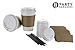 PARTY BARGAINS 12 oz Coffee Cups with Lids, 120 Pack, White Disposable To Go Coffee Cups, Included are Lids, Sleeves, & Stirrers for Coffee, Tea, and Hot Chocolate, Use as Travel Cups & Party Favors