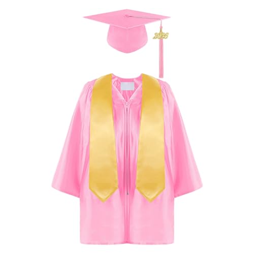 Vestido de graduación de jardín de infantes con birrete y estola infantil para preescolar