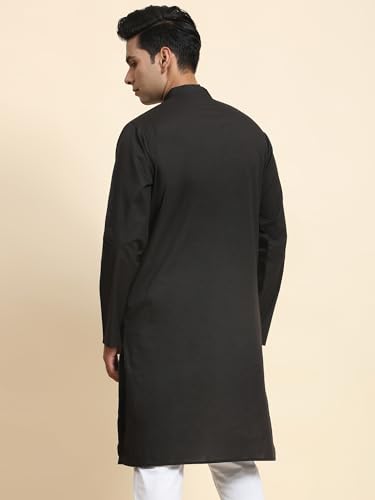 Image of Men's Cotton Solid Dress Long Kurta Regular Fit Casual