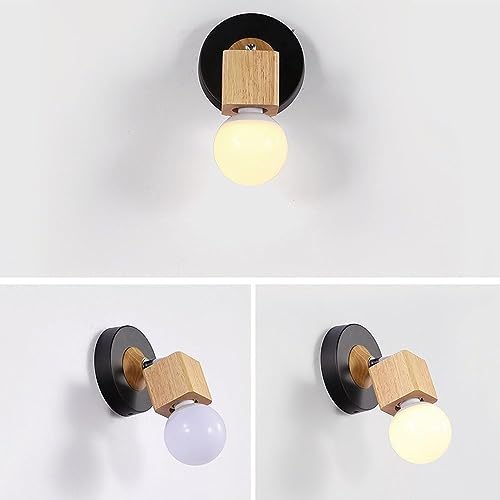 Aplique de pared madera E27 de estilo japonés y diseño ajustable para dormitorio 7