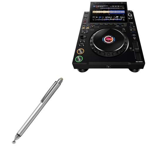 BoxWave Stylus Pen Compatible with AlphaTheta CDJ-3000X - DualTip Capacitive Stylus, Fiber Tip Disc Tip Capacitive Stylus Pen - Metallic Silver