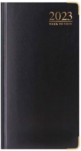 2023 Diary Slim LINE Week to View with Metal Edge (Black)