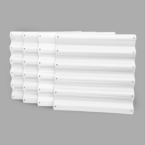 ANLEOLIFE 4-Pack 1.5ft Tall Raised Garden Bed Straight Panels, DIY Modular Galvanized Steel Panels for Metal Garden Bed Repair & Replacement, Antique White