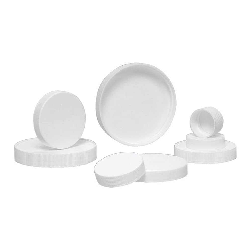 Qorpak CAP-00359 33-400 White Ribbed Polypropylene Cap with SturdeeSeal Polyethylene Foam Liner (Pack of 5000)