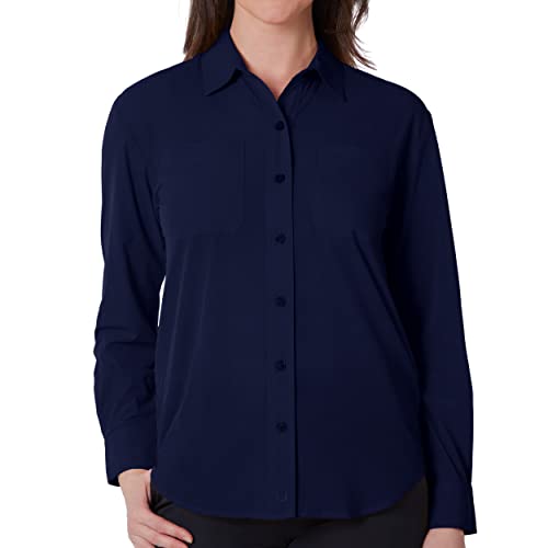 SCOTTeVEST Sabrina Shirt for Women - 6 Hidden Pockets - Lightweight Quick Dry Casual Top for Travel & More