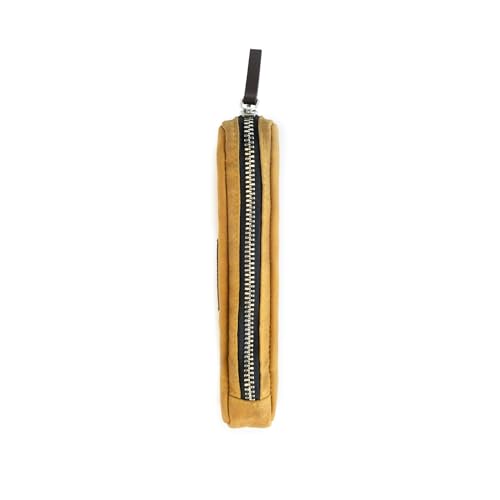 Image of Kolo Parker Mini Pen, Pencil and Marker Case, Compact and Lightweight, Waxed Canvas, Ochre