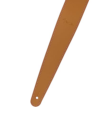 Fender Essentials Economy Leather Guitar Strap, Guitar Accessories, Adjustable from 44.5" to 53", Tan - image 2