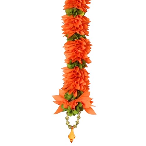 Image of Daedal Crafters Champa Door Set Toran for Main Door Entrance, Reusable Thoran for Mandir & Living Room Decor, Bandarwal for Festival Decoration, Flower Hanging for Home Decor (42x24 inch)