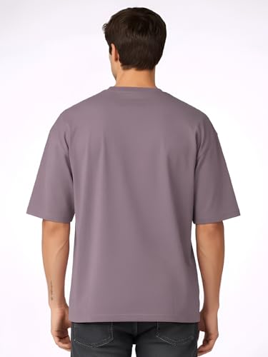 Image of CHKOKKO Oversized Tshirt for man Solid Classic Round Neck Loose Fit Half Sleeve Soft and Comfortable Casual Stylish wear for Summer