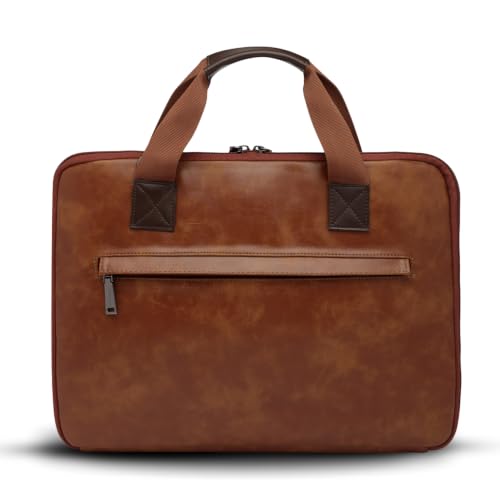 Image of VISMIINTREND Stylish Leather Laptop Bags for Men & Women | Office, Messenger, Shoulder, Handbag | Fits 13 inch,14 inch, 15.6 Inch Laptops, Macbook | Corporate Gifts for Men, Clients, Employees