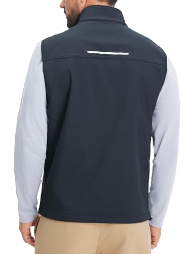 Image of M MAELREG Mens Vests Outerwear Windproof Lightweight Softshell Vests Zip Pockets Sports Sleeveless Jacket Golf Vests for Men