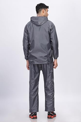 Image of TAGAS Men's Raincoat ||Waterproof for Bike ||Reversible Double Layer with Hood || Set of Top and Bottom With Cap rain Wear