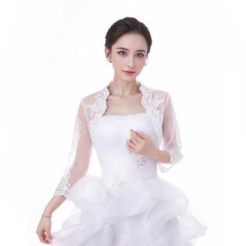 Women's Wedding Top Lace Jacket for Bride Lace Bolero Jacket Long Sleeve2