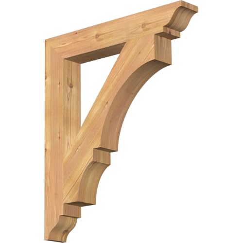 Ekena Millwork 3 1/2"W x 24"D x 28"H Balboa Traditional Smooth Bracket, Western Red Cedar