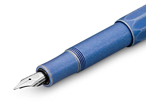 Image of Kaweco AL SPORT Fountain Pen Stonewashed Blue I Premium Fountain Pen for Ink Cartridges, 13 cm I Nib: B (Broad)