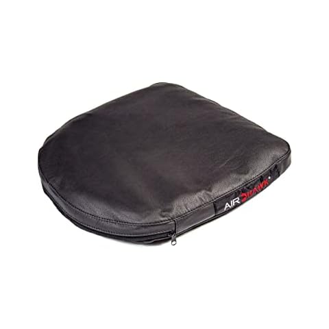 AIRHAWK Ergonomic Office/Chair Cushions with Leather Cover for Desk, Stadium Seats Construction, Airlines, Car & Truck Driver Use, Pressure Relief, Posture Support, Black Cover