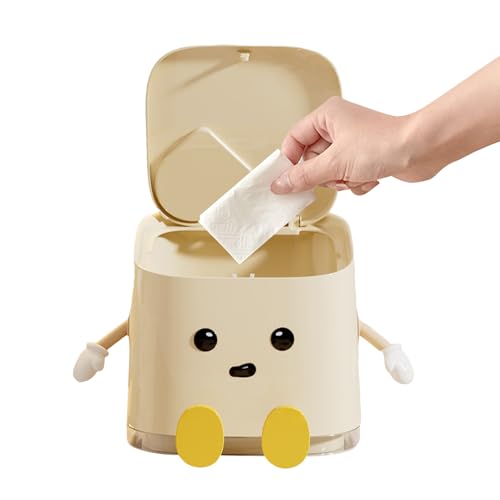 Papelera de escritorio genérica – Papelera para encimera, caja compacta antiolores con tapa para cuarto de baño, coche, oficina y más