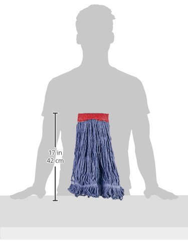 Amazon Basics Loop-End Synthetic Mop Head, 5-Inch Headband, Large, Blue - 6-Pack #TOP4