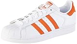 Obermaterial: Kunstleder adidas Herren Superstar Sneaker, Weiß (Footwear White/Orange/Footwear White 0), 42 EU