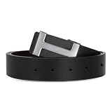 Aurolran Men&Womens Leather Dress Belt Business Automatic Buckle Belt Color-Black Silver Gold