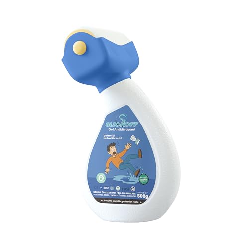 SLICKOFF Gel Antidérapant Sol 500g – Traitement Antiglisse Invisible pour Carrelage, Pierre, Marbre, Céramique & Béton Brut – Sécurise Sols Mouillés...