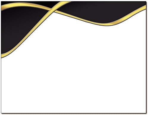 Spirit Border Laser & Inkjet Certificate Border Paper (100 Certificates, Black/Gold)