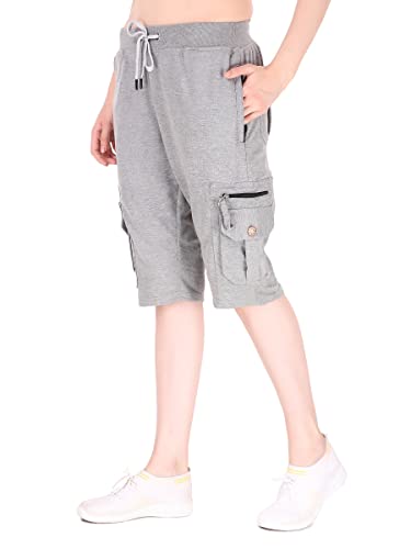 Image of UZARUS Womens Cargo Capri Shorts with 9 Pockets